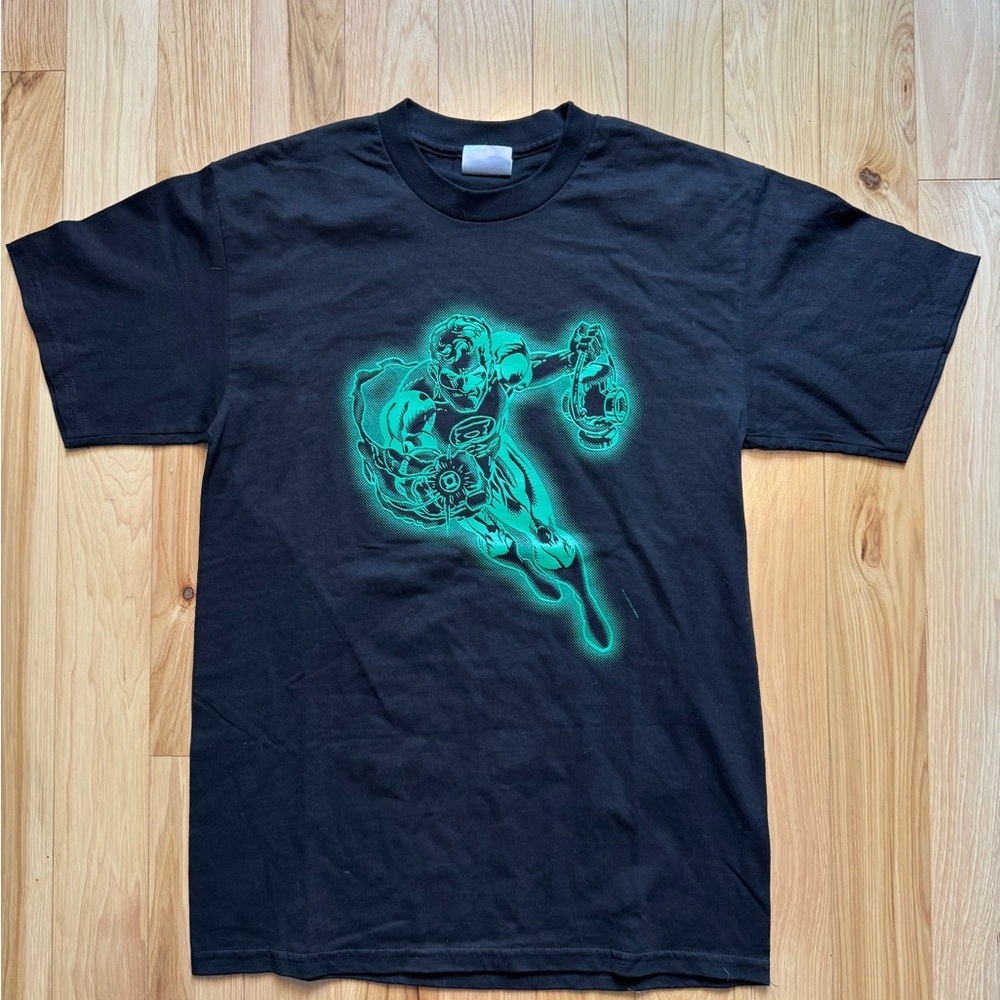 Black Graphic Tee with Neon Green Design